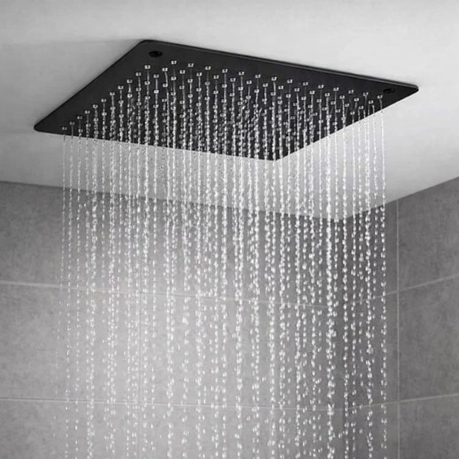 Soffione Doccia A Soffitto Incasso Nero Opaco Elegante 40x40x2 - 4