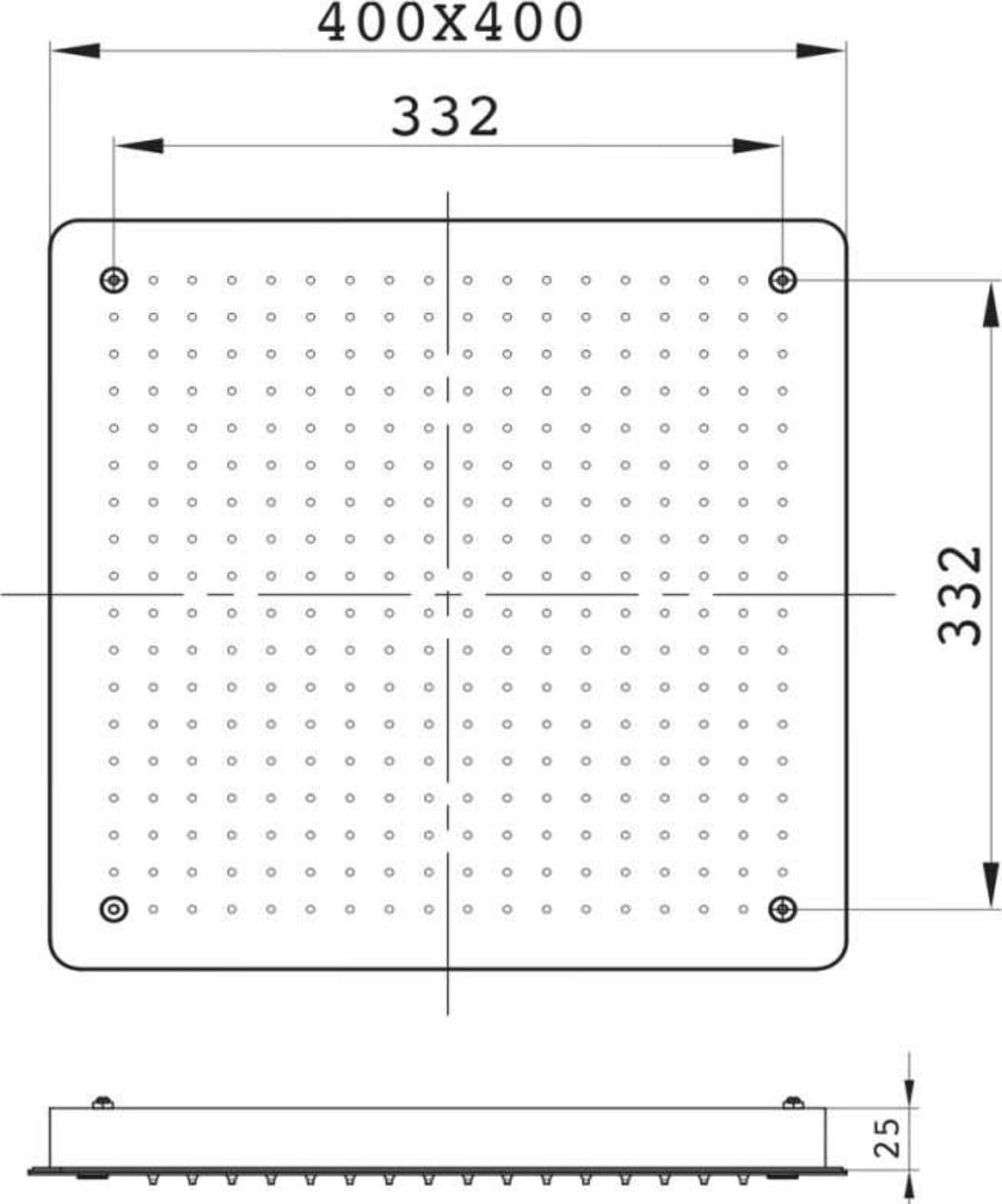Soffione Doccia A Soffitto Incasso Nero Opaco Elegante 40x40x2 - 6