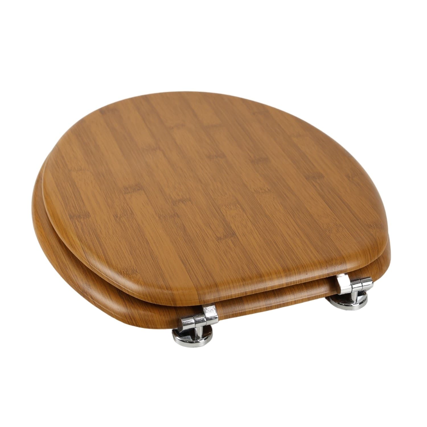 Ogomondo Sedile Copri Water Universale Bamboo MDF Legno Pesante Acero Scuro - 3