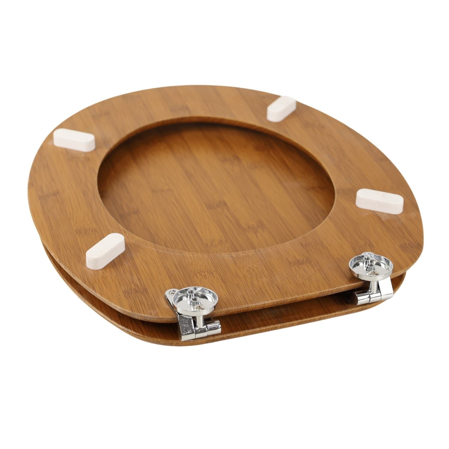 Ogomondo Sedile Copri Water Universale Bamboo MDF Legno Pesante Acero Scuro - 5