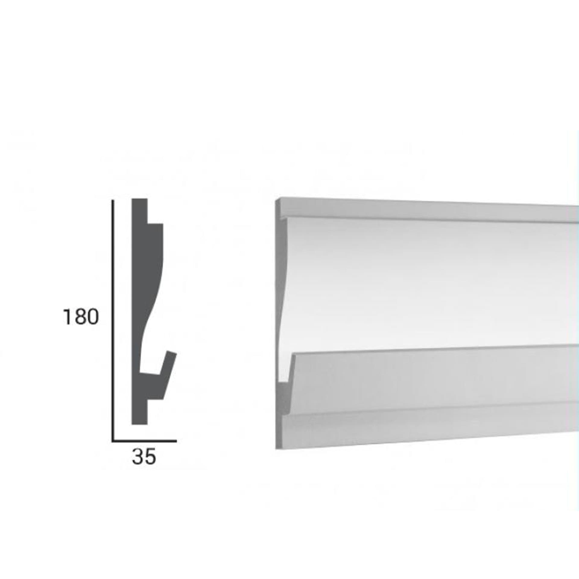 €14,99 a barra *** STOCK *** Pacco da 5 barre di cornice XPS Con alloggio LED 35X180x1150 KD405 - 4