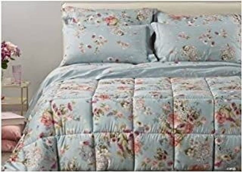 Caleffi Trapunta Invernale in Raso di Cotone Art. Damasco - Celeste, 2 Piazze – letto