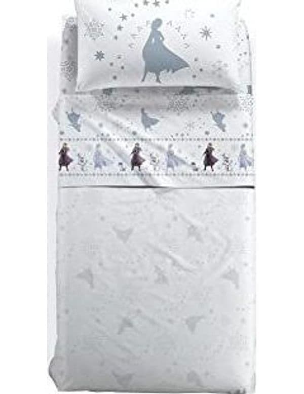 Caleffi Frozen Elsa&amp;Anna Completo Lenzuola, Cotone , Unica, Singolo, 1006365 , Disney – bianco
