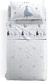 Caleffi Frozen Elsa&amp;Anna Completo Lenzuola, Cotone , Unica, Singolo, 1006365 , Disney - 2