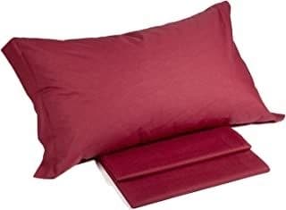 Caleffi Cotone tinta unita Completo Lenzuola, Cotone , Bordeaux, Matrimoniale, 25434 , Caleffi - 2