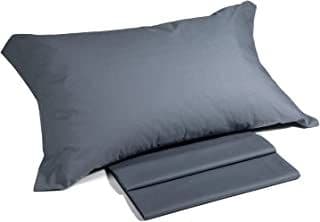 Caleffi Cotone tinta unita Completo Lenzuola, Cotone , Grigio, Matrimoniale, 25439 , Caleffi - 2