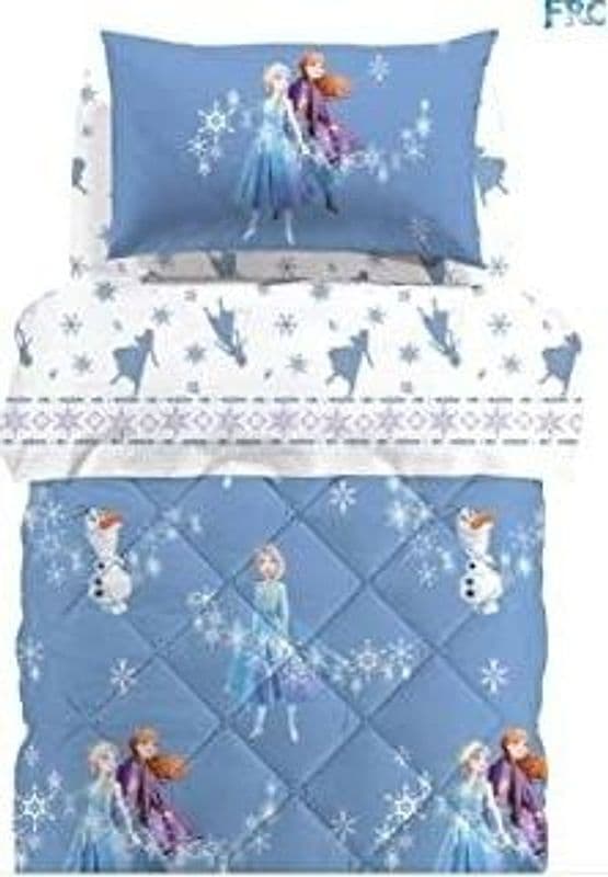 Caleffi Completo Lenzuola in Puro Cotone Art. Frozen Magic - Celeste, 1 Piazza – letto