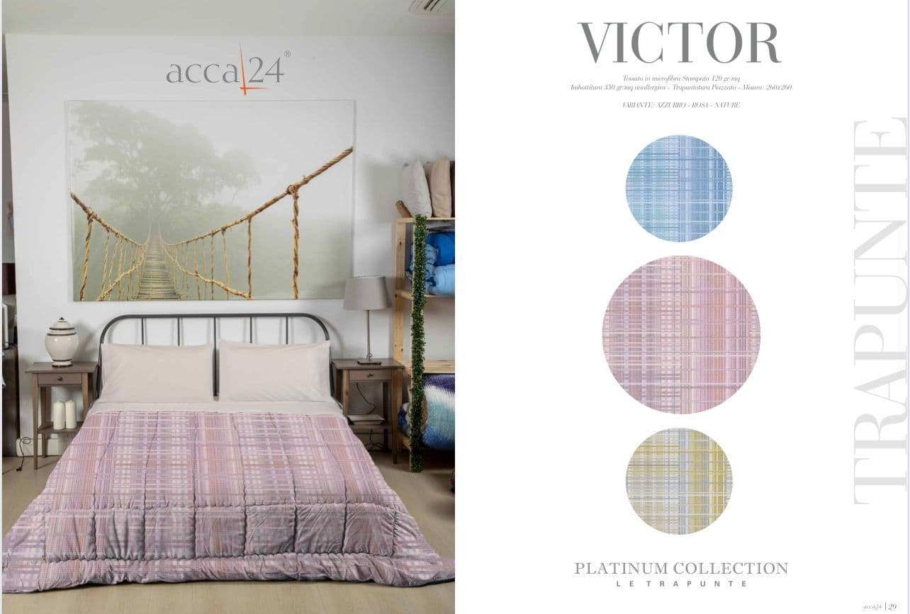 Trapunta Matrimoniale Art.Victor Colore Rosa Acca24. - 2