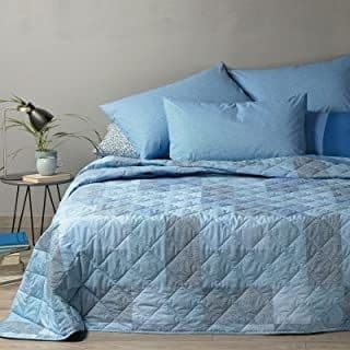 Copriletto Caleffi Trapuntato Primaverile Articolo Urban Style in Cotone 260x265cm (Jeans) - 2