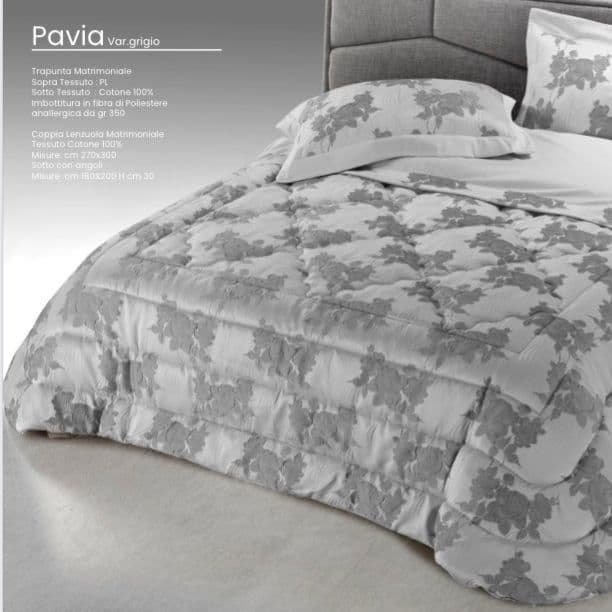 Trapunta matrimoniale Mon Amour art. Pavia colore grigio tes - 2