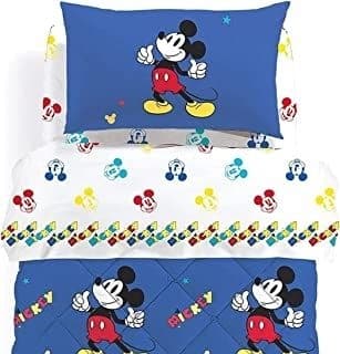 Caleffi Completo Lenzuola per Letto Singolo in Puro Cotone Art. Mickey Retro' - Fantasia, 1 Piazza - 2