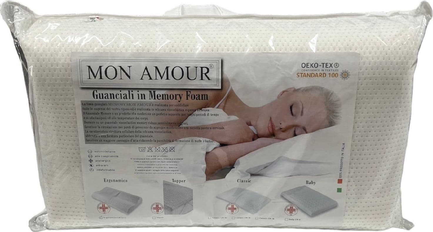 Cuscino memory saponetta traforato ultra traspirante con doppia federa automodellante anallergico antiacaro altezza 14 cm - 4