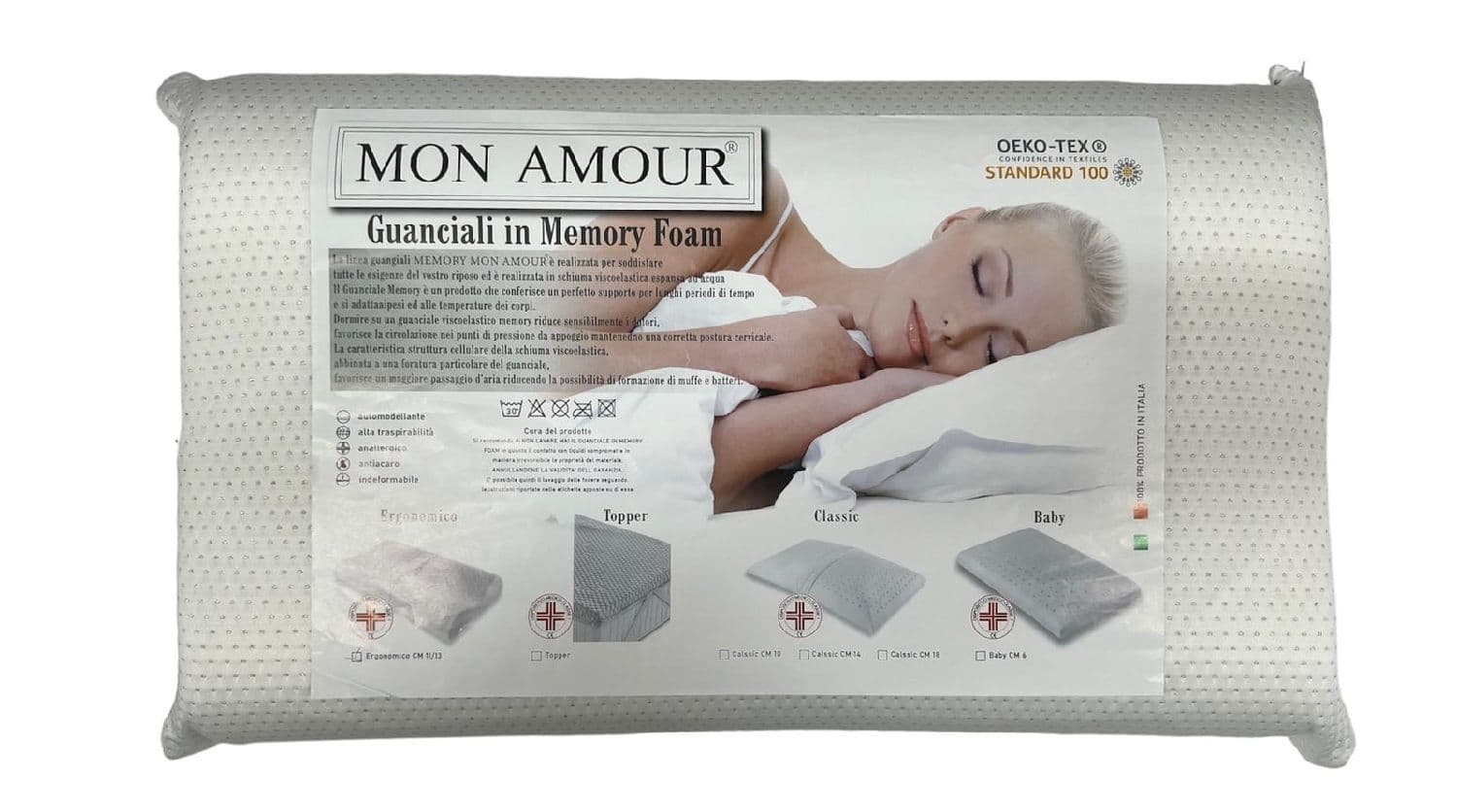 Cuscino memory saponetta traforato ultra traspirante con doppia federa automodellante anallergico antiacaro altezza 18 cm - 5