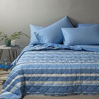 Copriletto Caleffi Trapuntato Primaverile Articolo Sky Blu in Cotone 260x265cm (Blu) - 2