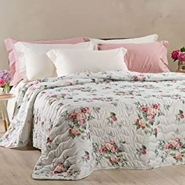 Copriletto Trapuntato Matrimoniale Caleffi Art. Botticelli Colore Ghiaccio 260x270cm – rosa