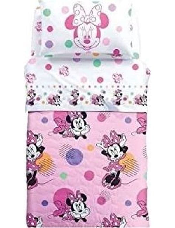 Caleffi Completo Lenzuola in Puro Cotone Art. Minnie Allegra - Fantasia, 1 Piazza e 1/2 – tessuto