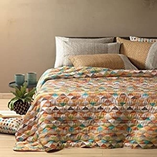 Copriletto Trapuntato Primaverile Caleffi Articolo Ethno in Microfibra (Matrimoniale, Multicolor) – bambù