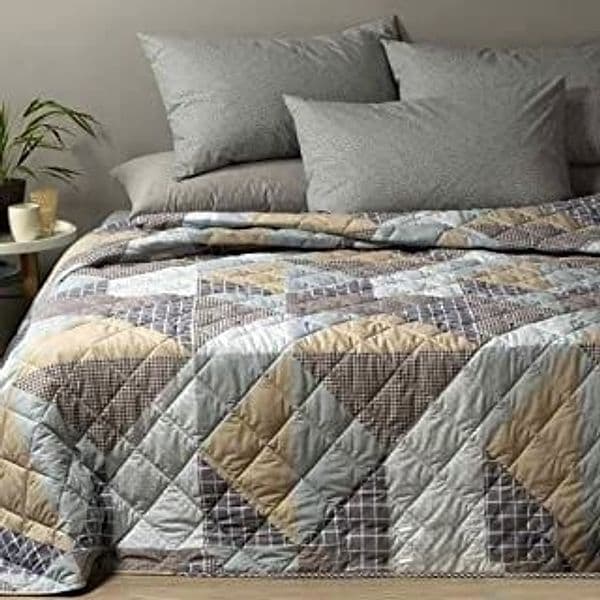 Caleffi - Copriletto-trapuntato Denim blues Ragazzo Matrimoniale Grigio – tessuto