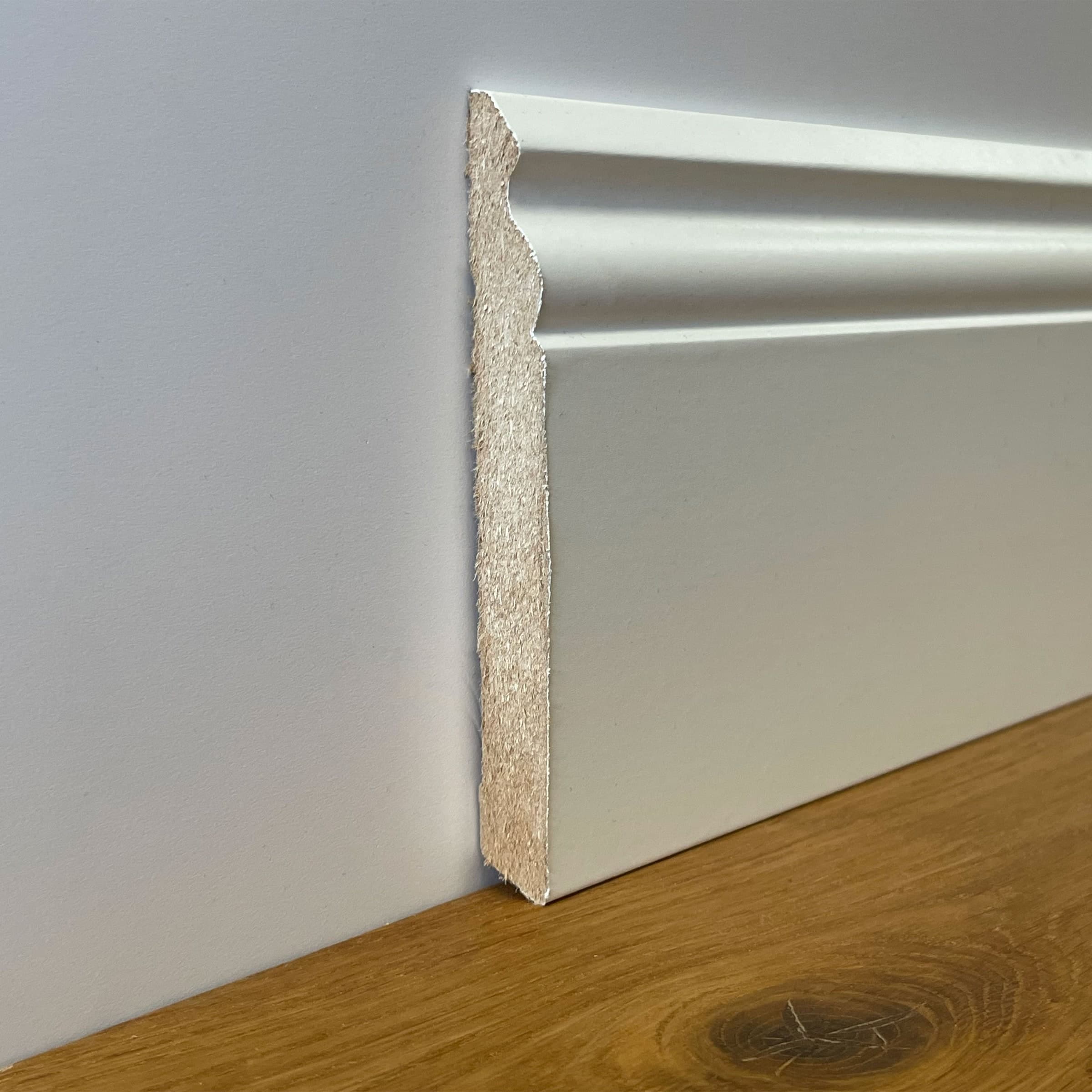 BATTISCOPA ZOCCOLINO DUCALE in FIBRA DI LEGNO COMPATTA 120X15 BIANCO ral 9010 (prezzo al metro) - 4