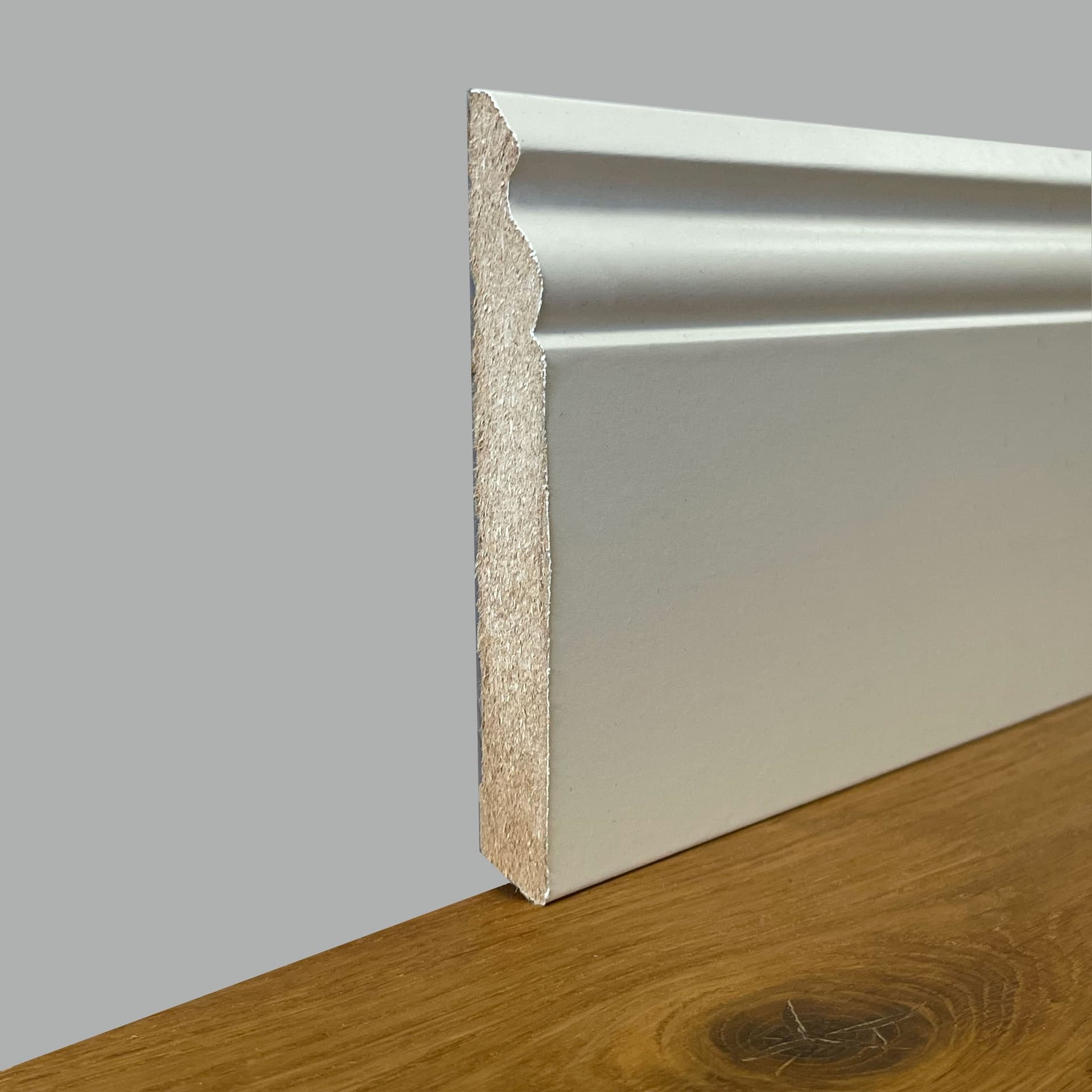 57,6ml di BATTISCOPA ZOCCOLINO DUCALE in FIBRA DI LEGNO COMPATTA 120X15 BIANCO ral 9010 - Eternal Parquet
