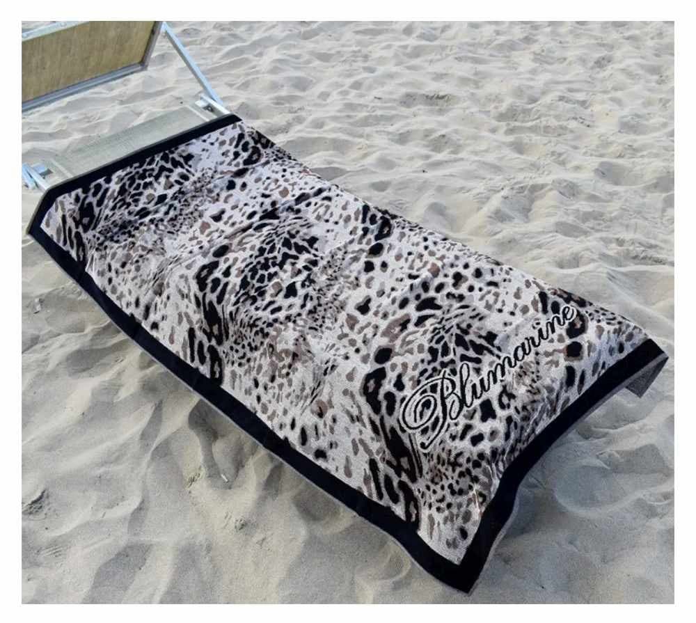 ALTA MODA BLUMARINE TELO MARE 100X180 SPUGNA DI COTONE TINTO IN FILO DAKOTA - 4