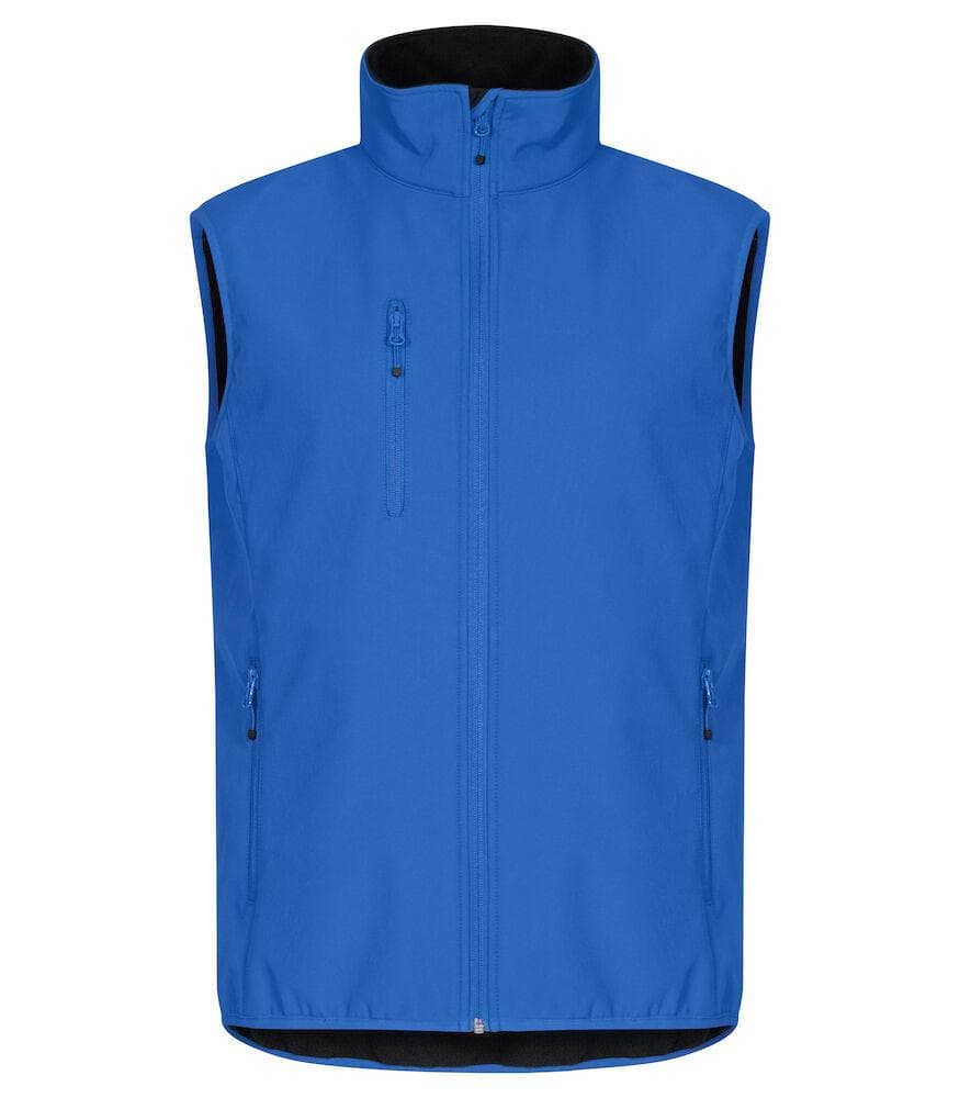 Gilet Softshell Royal Azzurro Clique Basic Smanicato Antivento Zip Intera - 2