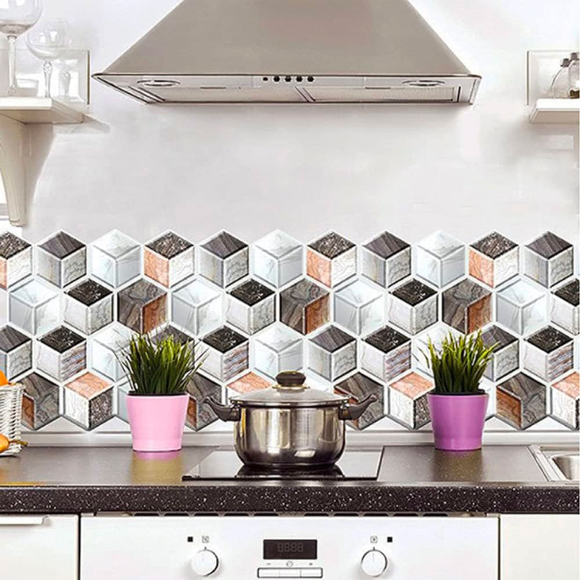 pacco da 4 Pannelli 3D Autoadesivi in PVC 30X30cm vari decori ultrarealistici ideali per bagni e cucine - Eternal Parquet