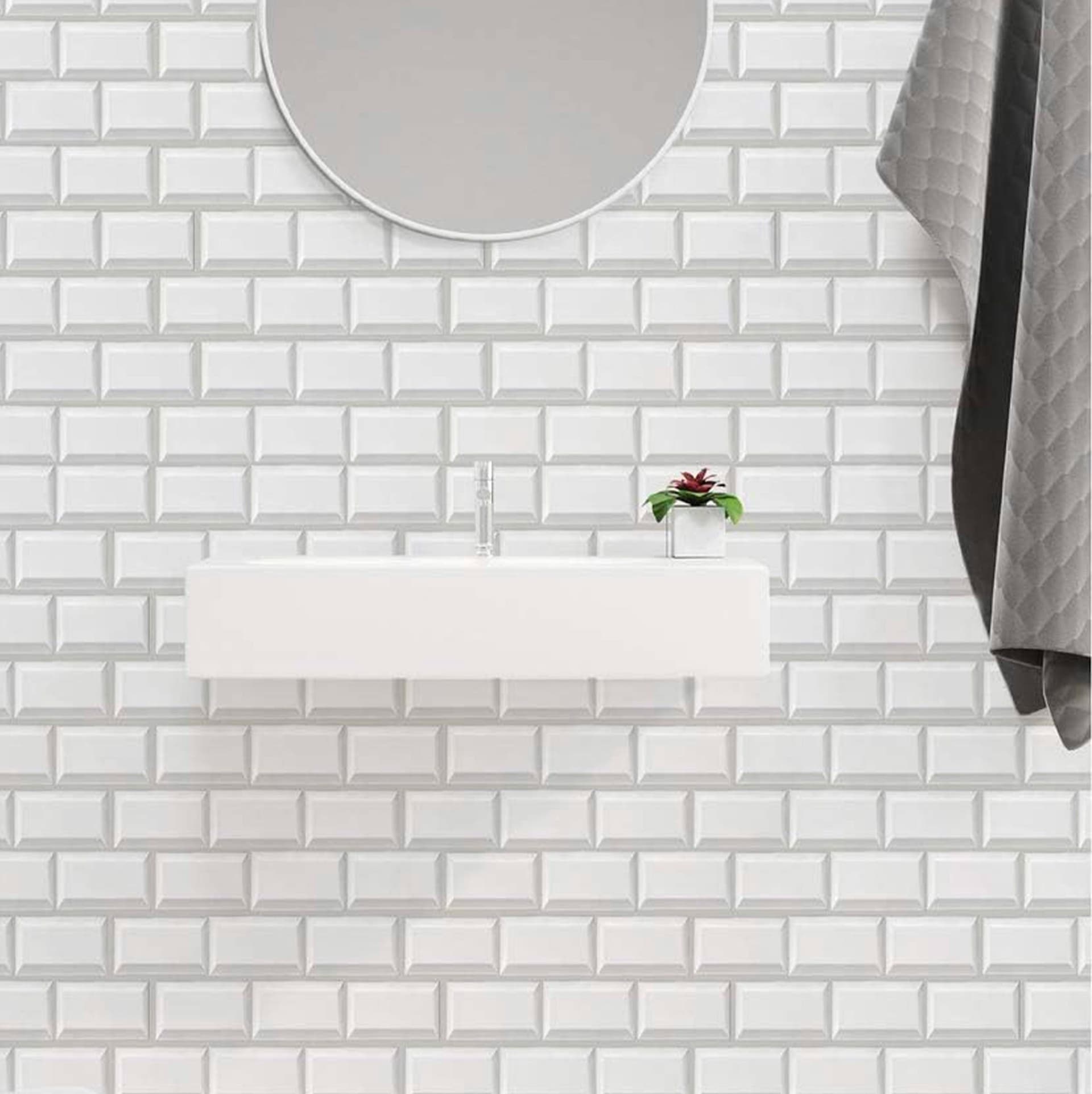 pacco da 4 Pannelli 3D Autoadesivi in PVC 30X30cm vari decori ultrarealistici ideali per bagni e cucine - 37