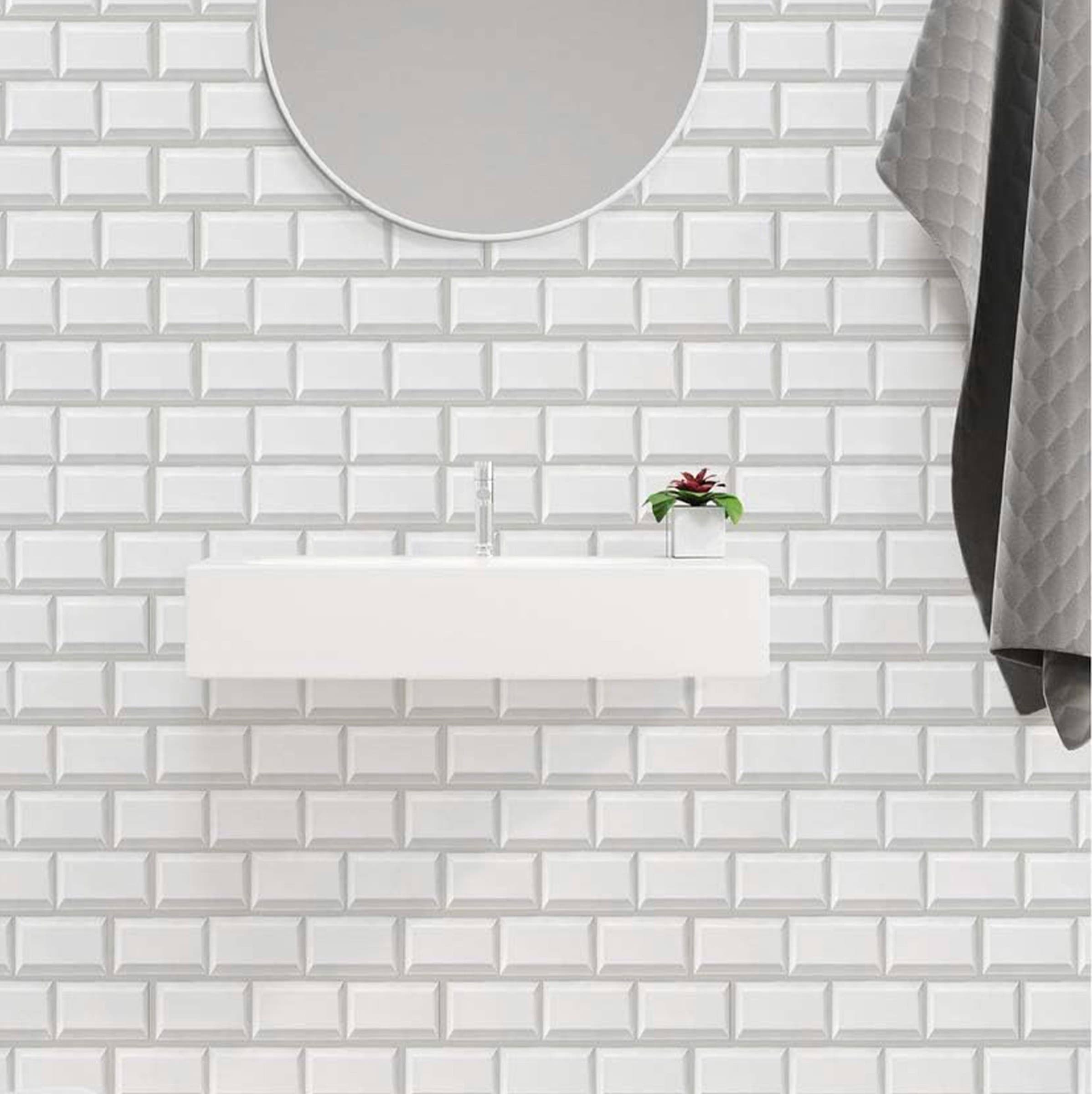 pacco da 4 Pannelli 3D Autoadesivi in PVC 30X30cm vari decori ultrarealistici ideali per bagni e cucine - 37