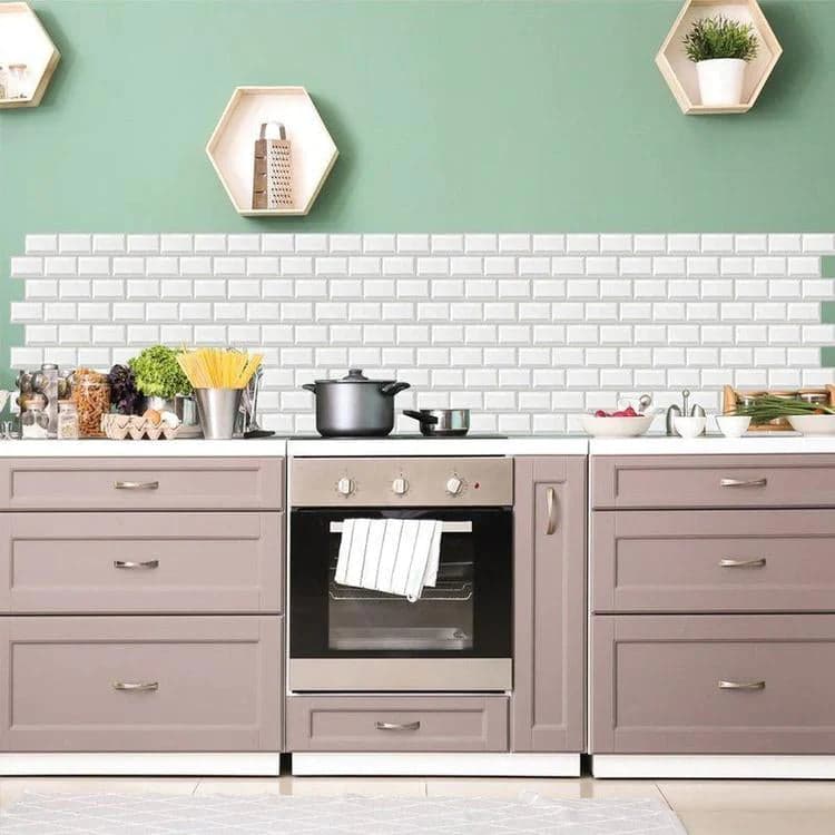pacco da 4 Pannelli 3D Autoadesivi in PVC 30X30cm vari decori ultrarealistici ideali per bagni e cucine - 39