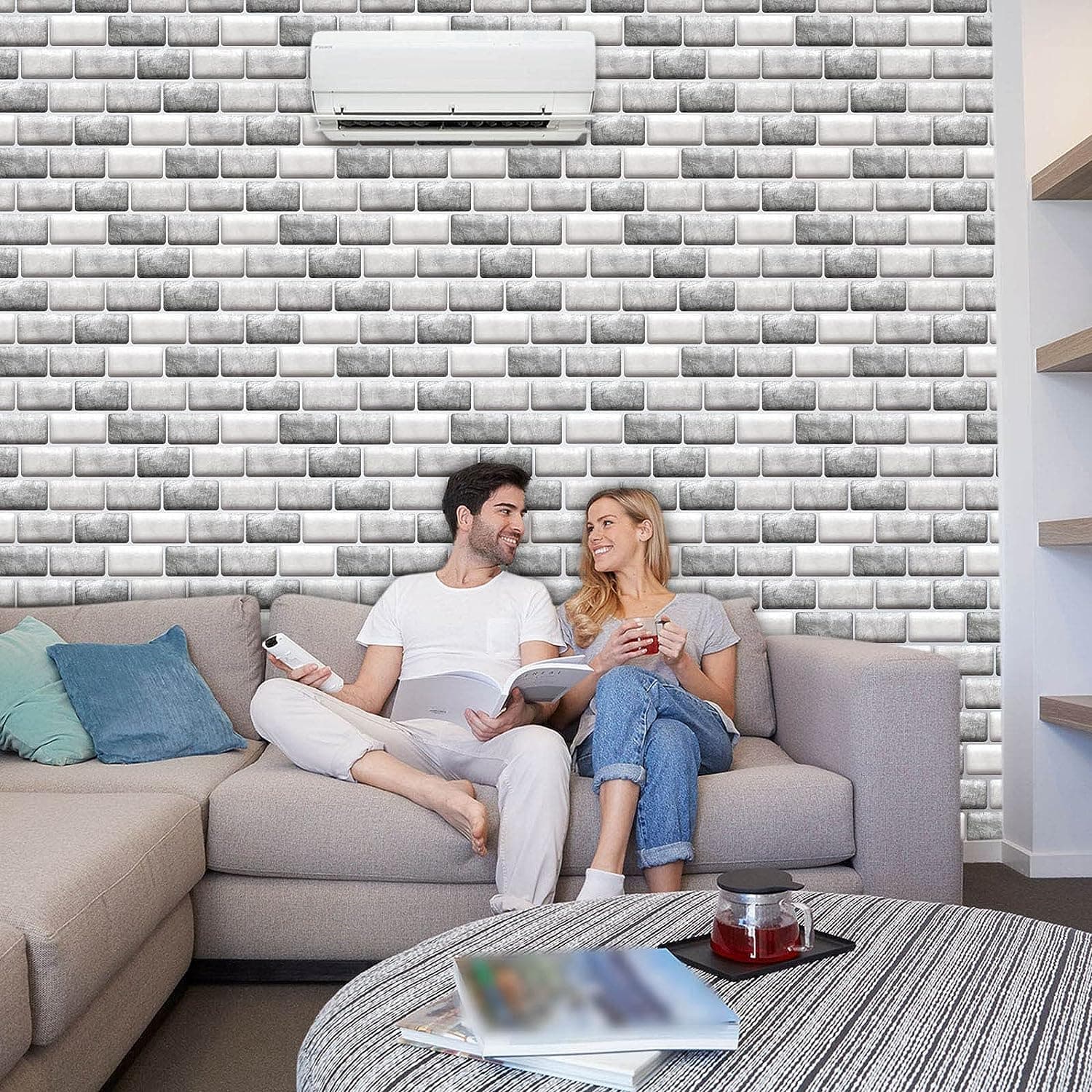 pacco da 4 Pannelli 3D Autoadesivi in PVC 30X30cm vari decori ultrarealistici ideali per bagni e cucine - 40