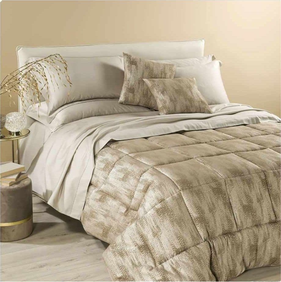 CALEFFI TRAPUNTA MATRIMONIALE IN RASO DI COTONE JACQUARD BOHEME – Avorio – letto