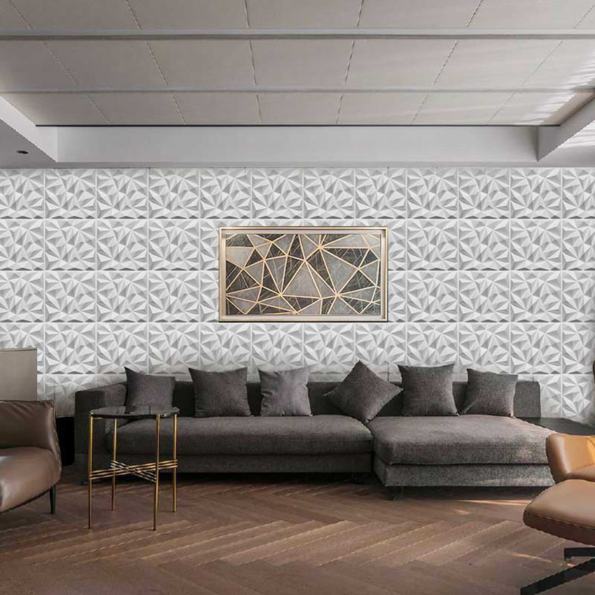 €6,99 Pannello in PVC 3D Isolante Decorativo a parete Ultraresistente DIAMOND 590X590 - Eternal Parquet