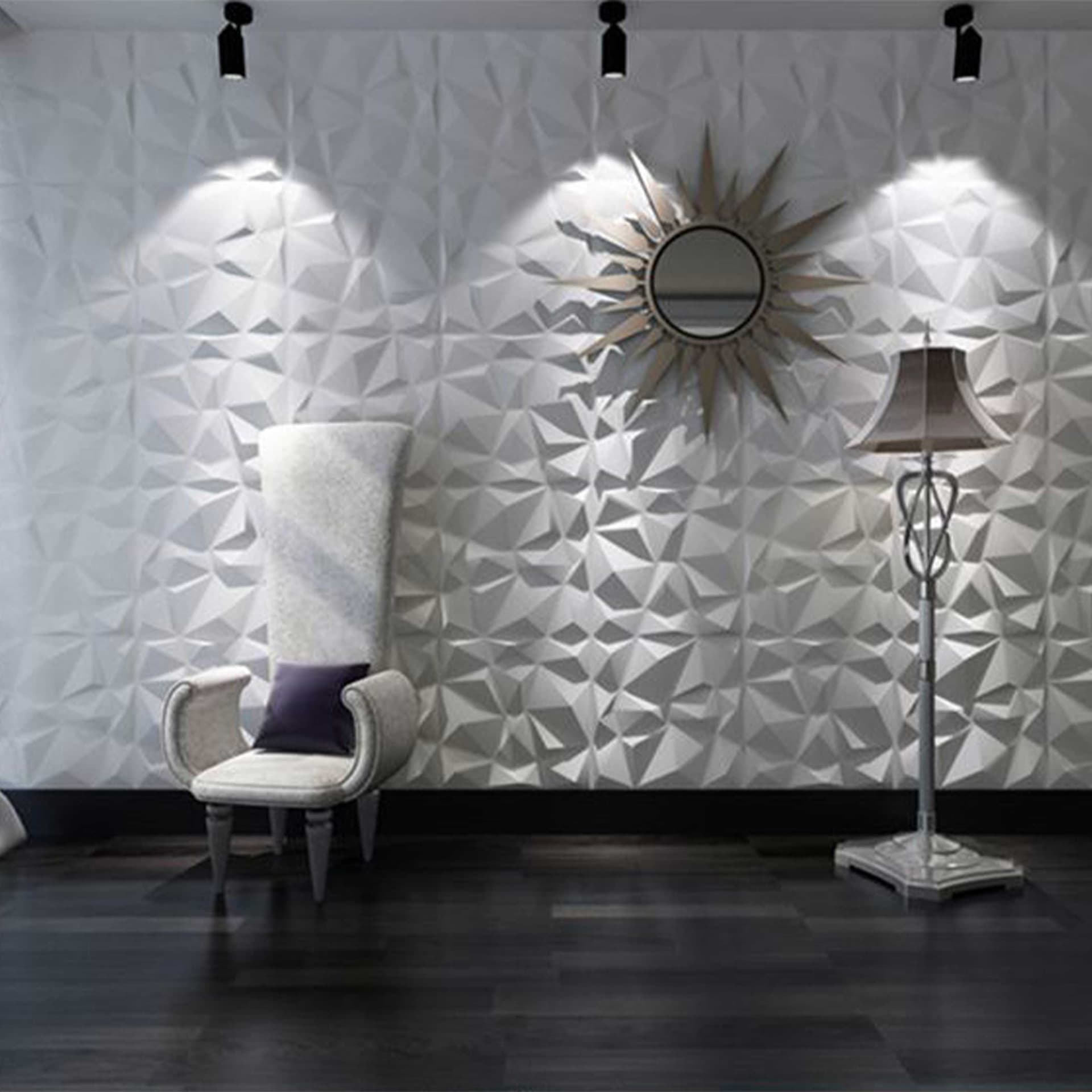 €6,99 Pannello in PVC 3D Isolante Decorativo a parete Ultraresistente DIAMOND 590X590 - Eternal Parquet
