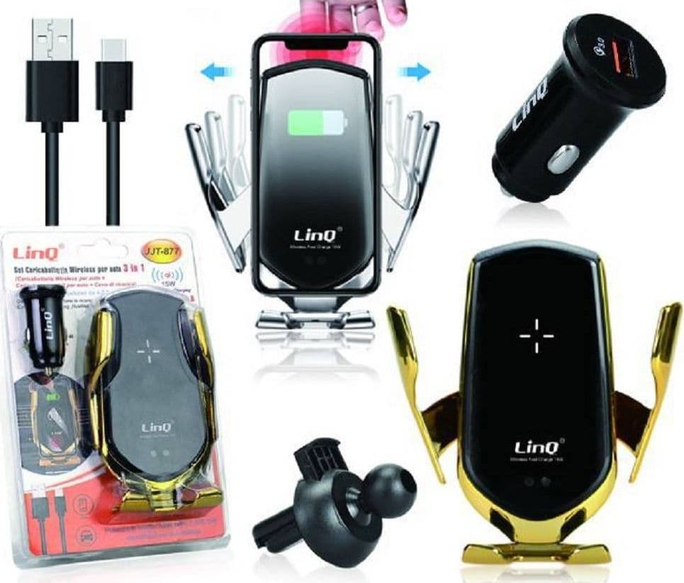 KIT CARICABATTERIA WIRELESS 3 IN 1 PER AUTO UNIVERSALE ADATTATORE CAVI JJT-877