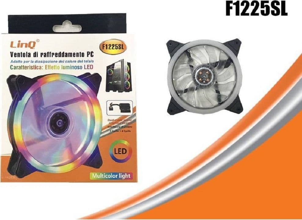 VENTOLA RAFFREDDAMENTO COOLING FUN PER TELAIO PC LUCE 120 LED MULTICOLOR F1225SL