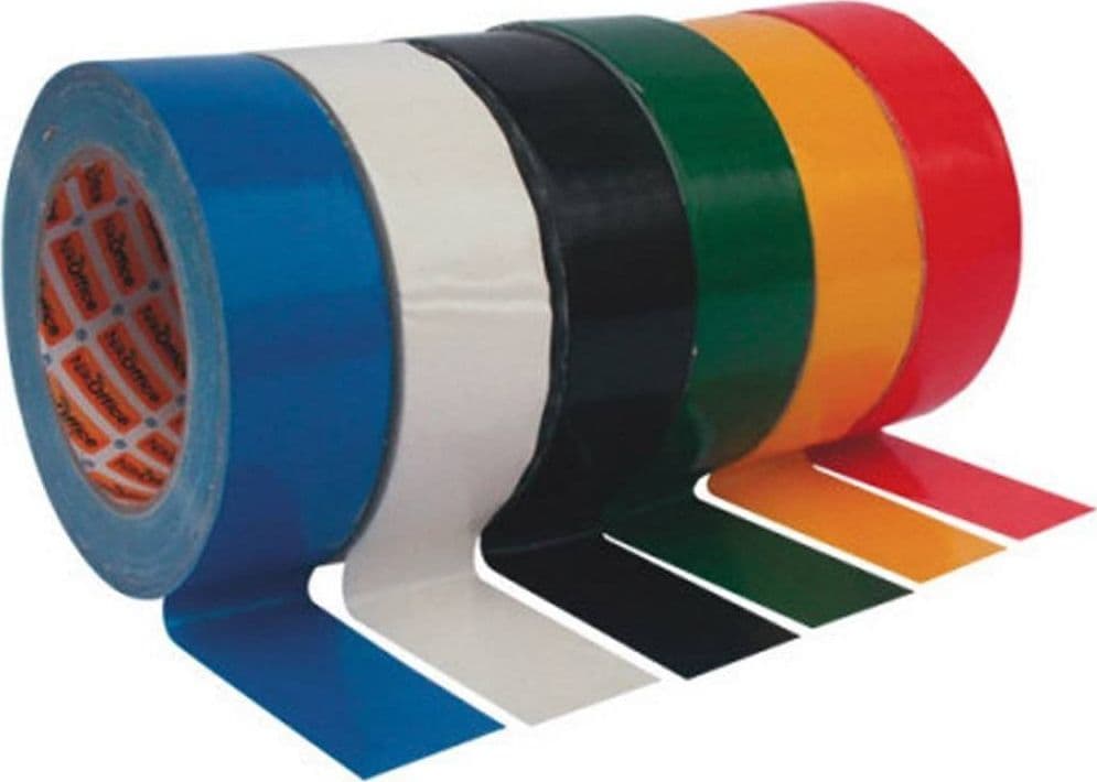 SET 6 PEZZI NASTRO TELATO AMERICANO ADESIVO 50MM X 12MT ISOLANTE PER RIPARAZIONI