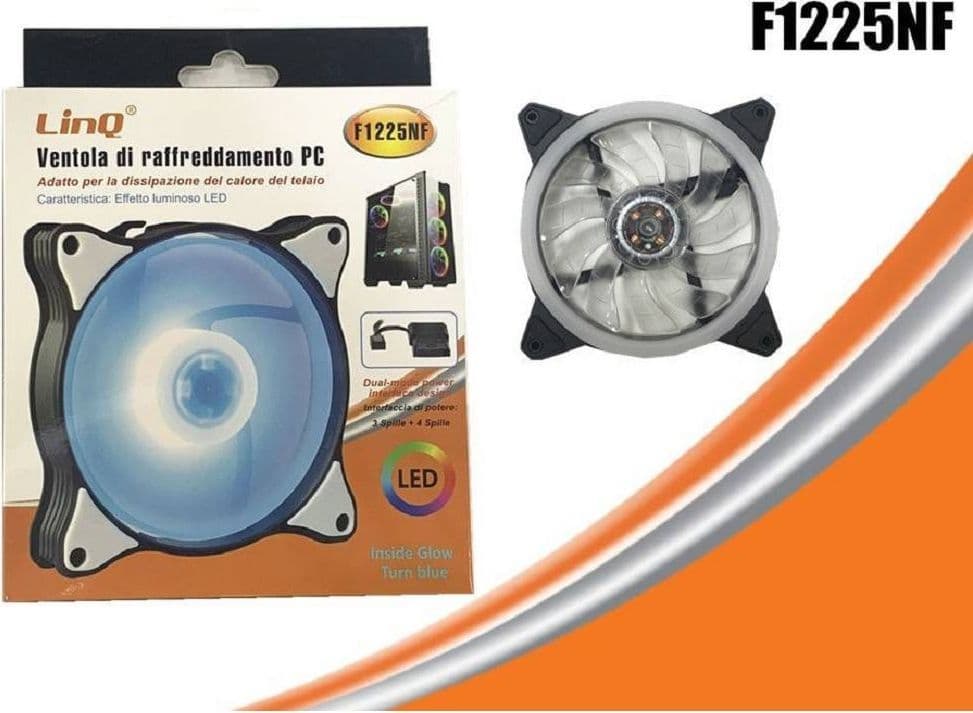 VENTOLA RAFFREDDAMENTO DISSIPAZIONE COOLING FUN PER TELAIO PC CON LUCE LED F1225NF