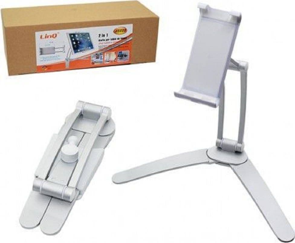 STAFFA SUPPORTO 2 IN 1 DA TAVOLO IN ALLUMINIO PER SMARTPHONE TABLET CASA J3222
