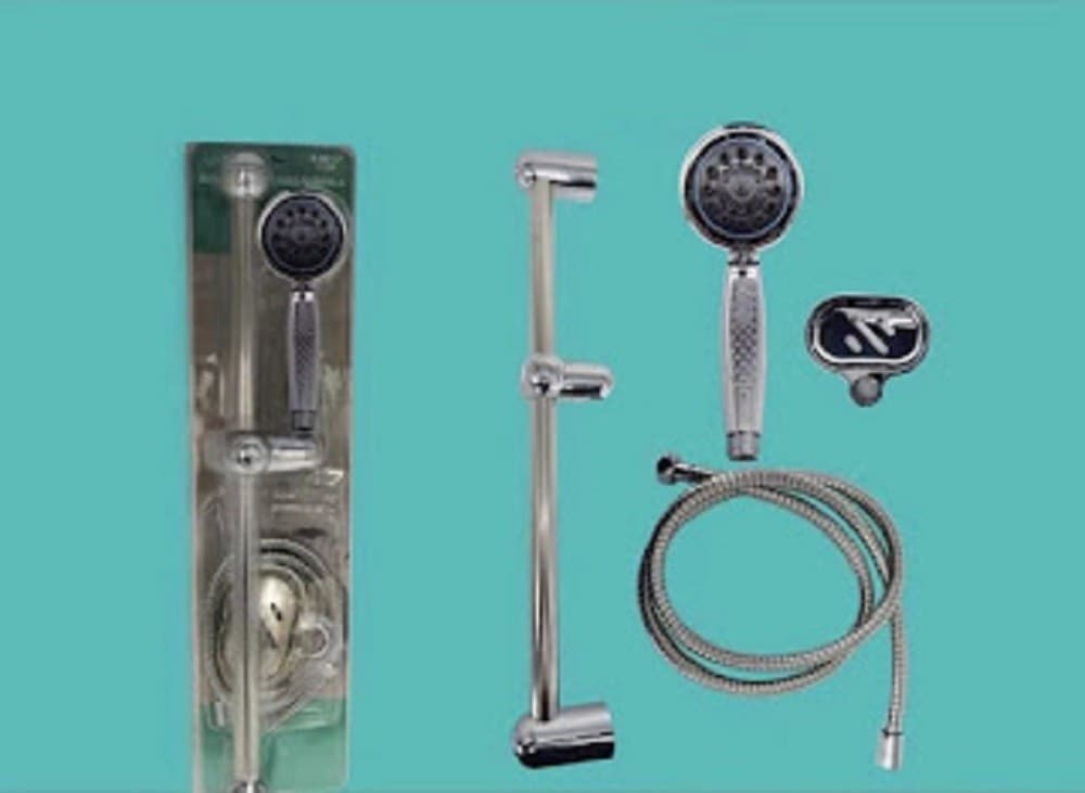 SET ASTA DOCCIA DOCCETTA REGOLABILE 1,5MT TUBO FLESSIBILE CON BARRA BAGNO TX-9219 - 4