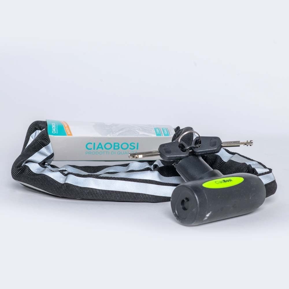 CATENA SICUREZZA ANTIFURTO LUCCHETTO BICICLETTA SCOOTER RIVESTITA TESSUTO CX-9564 - 4