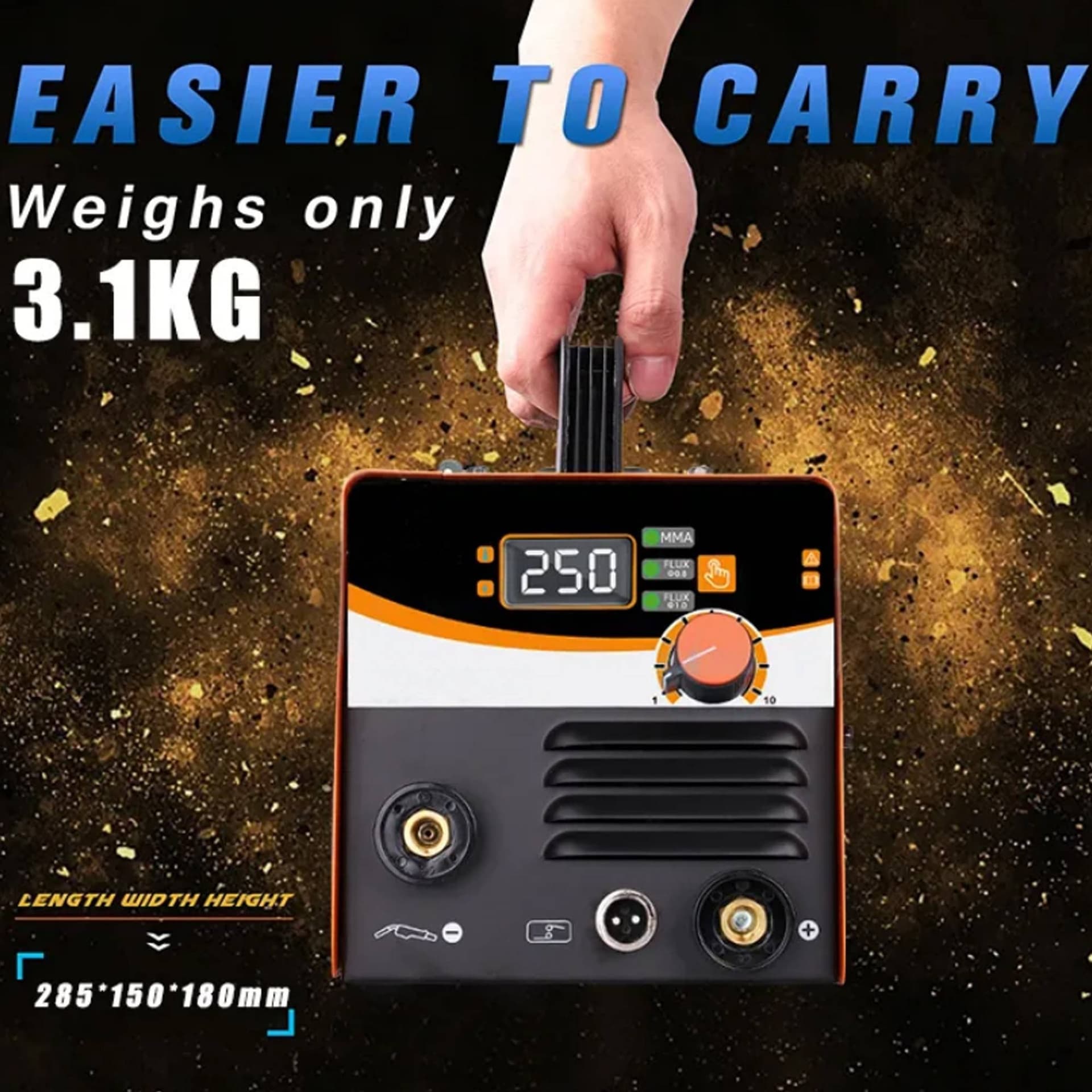 SALDATRICE MIG A FILO CONTINUO SENZA GAS 120A FUNZIONE MMA PER BOBINA DA 1KG - 6