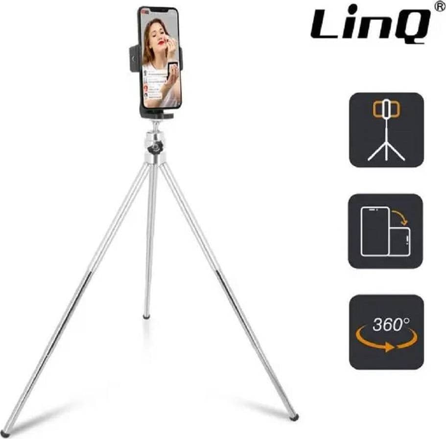TREPPIEDE RUOTABILE A 360° TRIPOD A 3 SEZIONI TELESCOPICO PER SMARTPHONE HD-3057 - 11