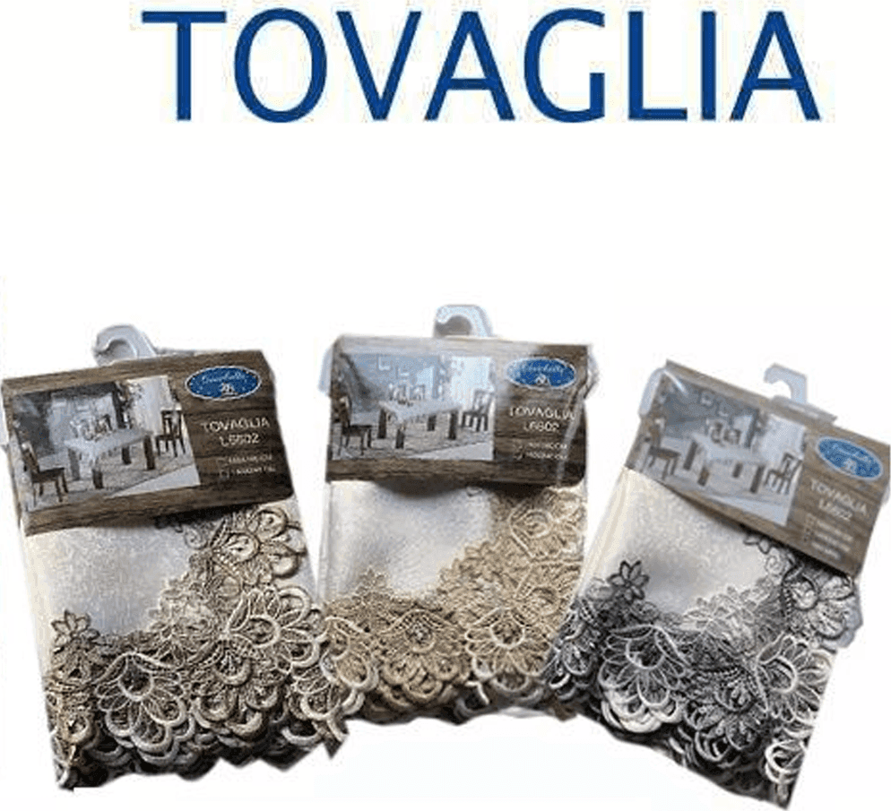 TOVAGLIA COPRITAVOLA ELEGANTE FESTA PIZZO RICAMO VARI COLORI 140X180 140X240 CM - 2