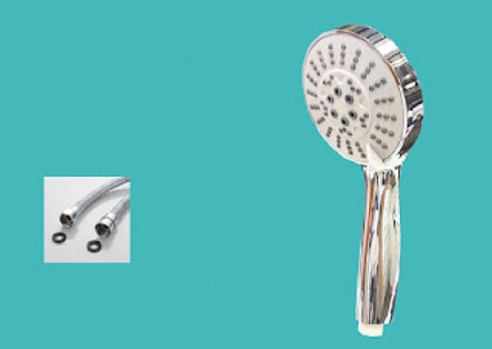 SET DOCCETTA SOFFIONE DOCCIA CON TUBO FLESSIBILE 1.5 METRI STAFFA BAGNO TX-9218 - 4