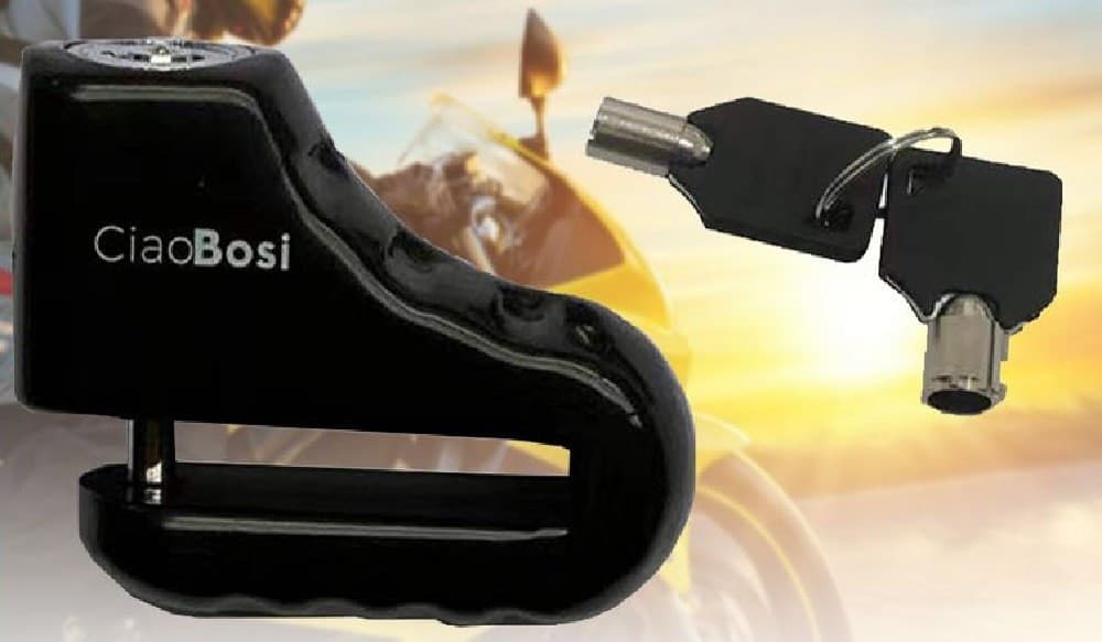 LUCCHETTO BLOCCA DISCO CON ALLARME SONORO SICUREZZA ANTIFURTO MOTO BICI CX-9567 - 4