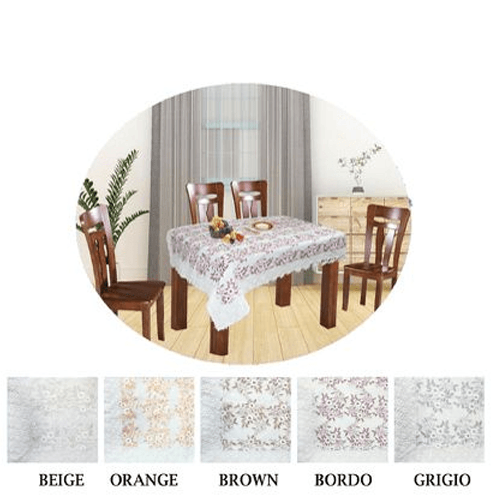TOVAGLIA COPRITAVOLA ELEGANTE FESTA PIZZO RICAMO VARI COLORI 140X180 - 140X240CM - 3