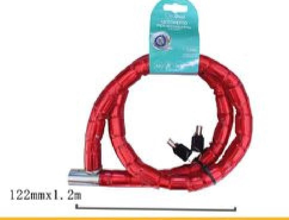 CATENA ANTIFURTO LUCCHETTO BICI BICICLETTA SCOOTER MOTO 120 CM 2 CHIAVI CX-9563 - 3