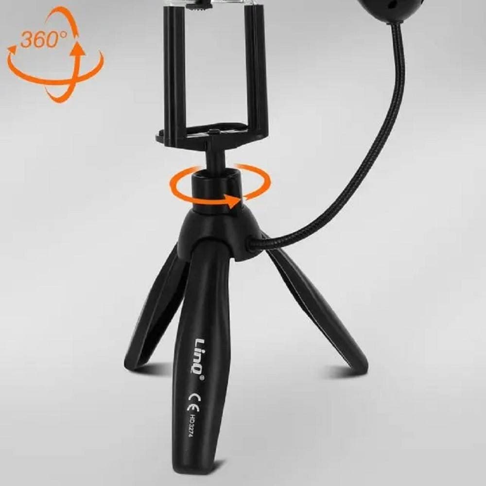 TREPPIEDI DA TAVOLO CON LUCE LED 3 INTENSITÀ GIREVOLE 360° PER SMARTPHONE HD3274 - 9
