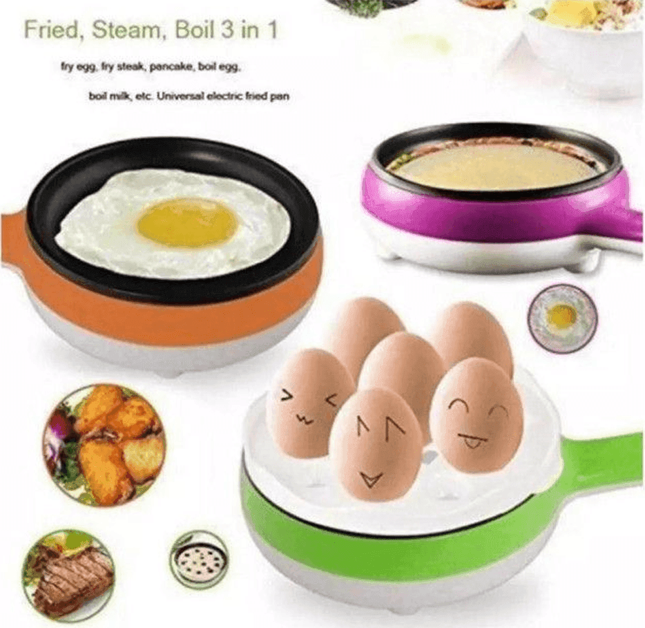 MAGIC POT EGG PENTOLA MAGICA CUOCI UOVA SODE VAPORE DOPPIO STRATO MINI FORNELLO - 3